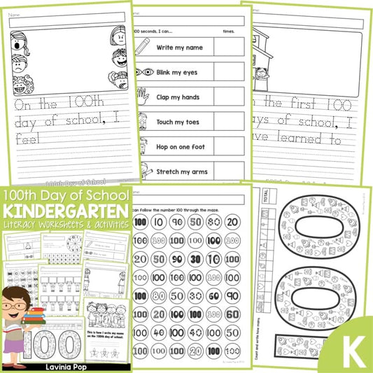 100th Day of School Worksheets and Activities No Prep