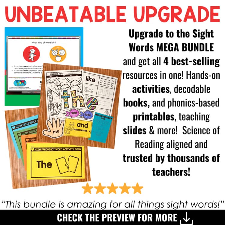 Sight Words Practice, Worksheets, Activities, Books, Kindergarten & First Grade