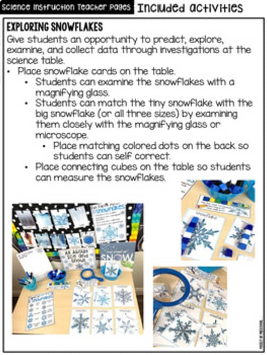 All About Ice & Snow Winter - Science for Little Learners Preschool Pre-k Kinder