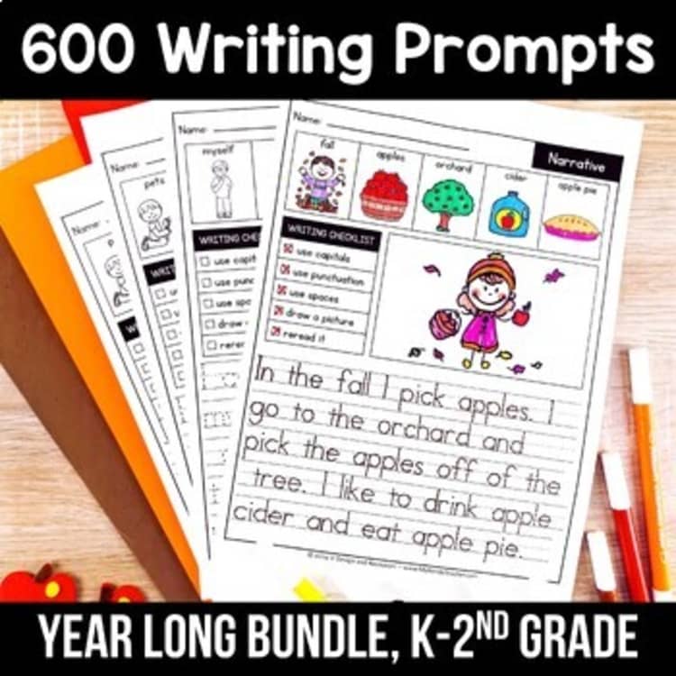 Writing Units Bundle Practice Activity Prompt Writing Paper with Picture Box