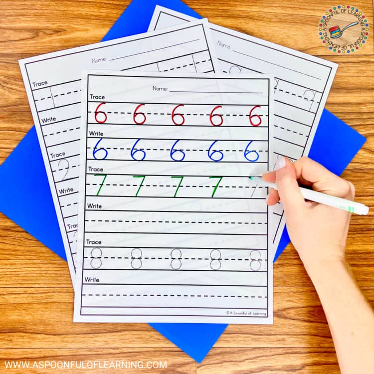 Numbers 1-10 Trace, Write, Draw, and Ten Frames