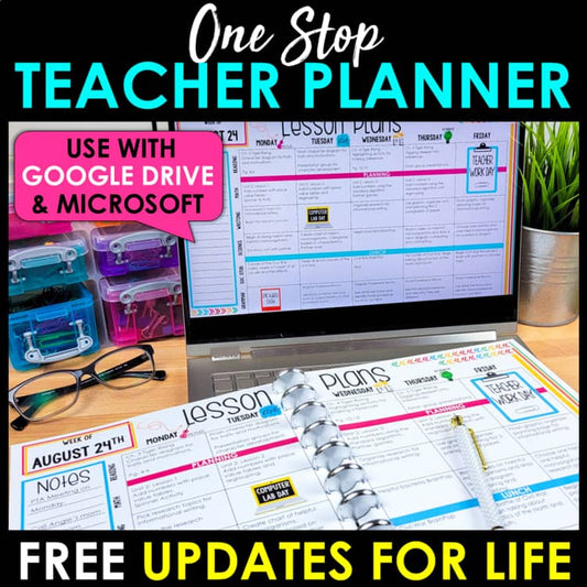 Editable Teacher Planner 2025 & 2026 | Digital & Printable Lesson Teacher Binder
