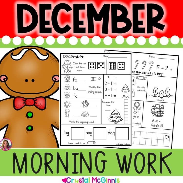 Bundle Kindergarten Morning Work Homework Kindergarten Math Reading Winter