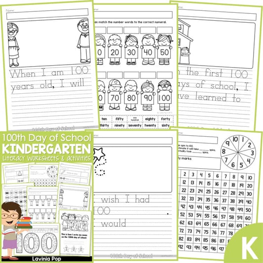 100th Day of School Worksheets and Activities No Prep