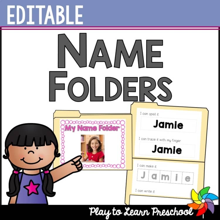 Name Folders Editable Interactive Name Writing Activities for Preschool and PreK