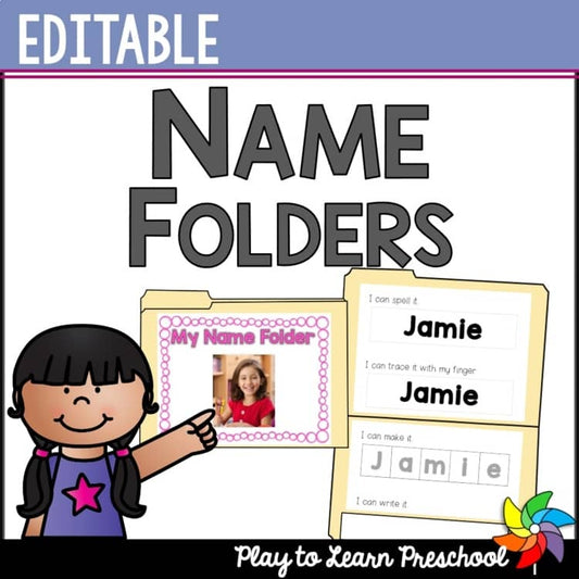 Name Folders Editable Interactive Name Writing Activities for Preschool and PreK