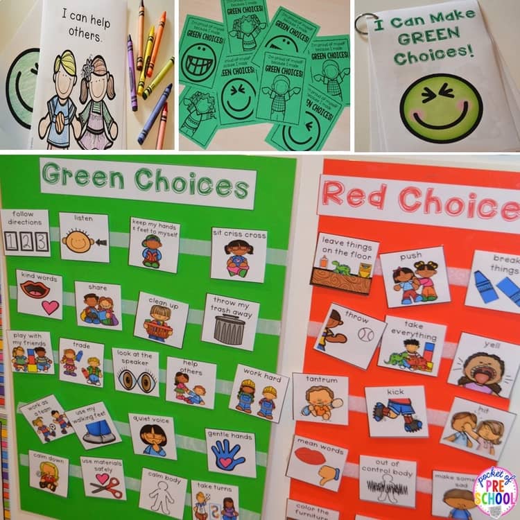 Behavior Management Green and Red Choices Preschool, Pre-K, and Kindergarten