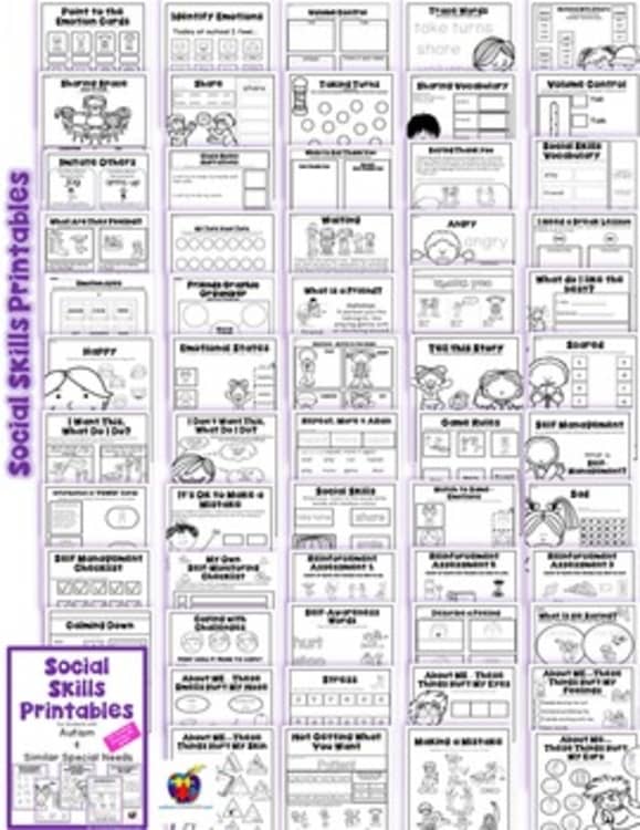 Social Skills Printables for Students with Autism & Similar Special Needs