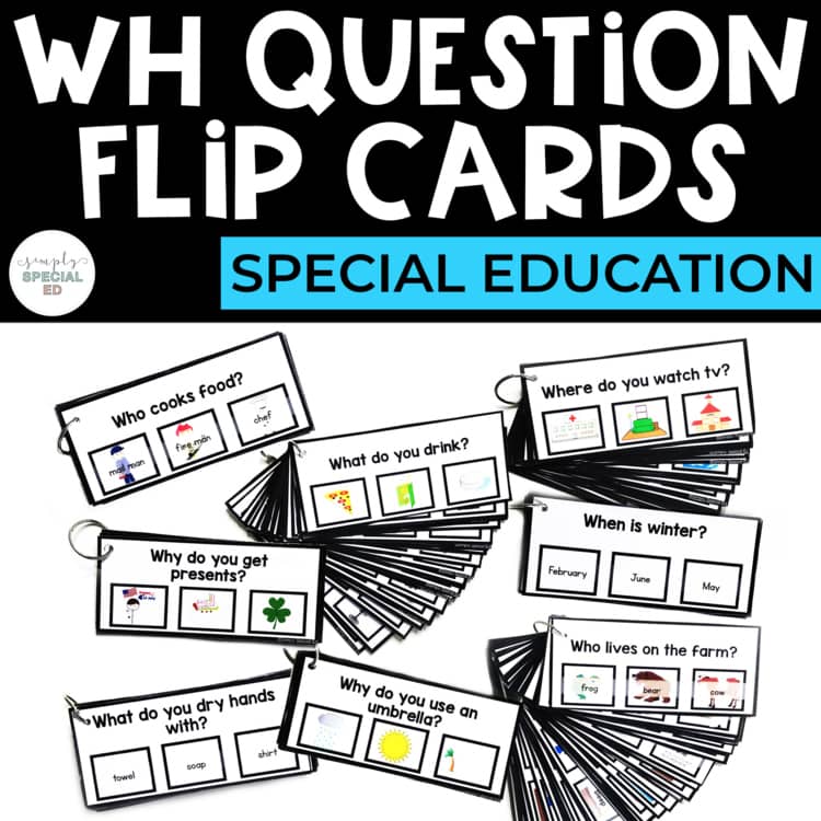 WH Question Cards Visuals | WH Questions | Speech Therapy | Special Education