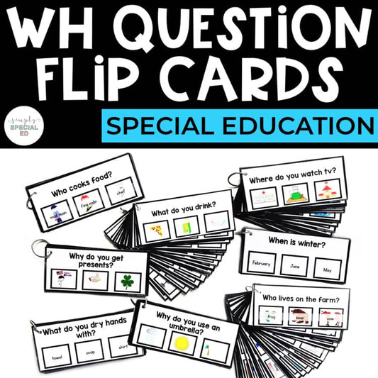 WH Question Cards Visuals | WH Questions | Speech Therapy | Special Education