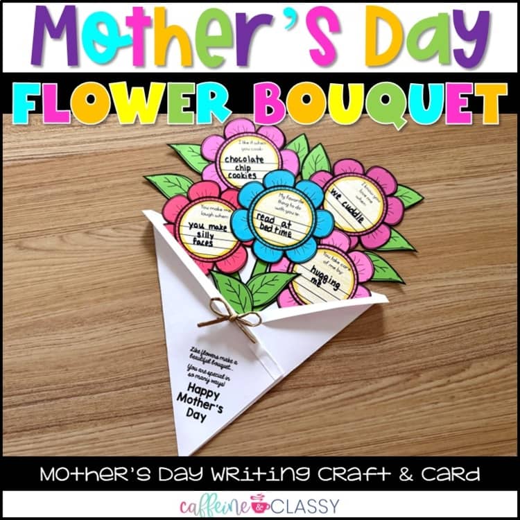 Mother's Day Flower Bouquet Craft & Writing Activity for Kids