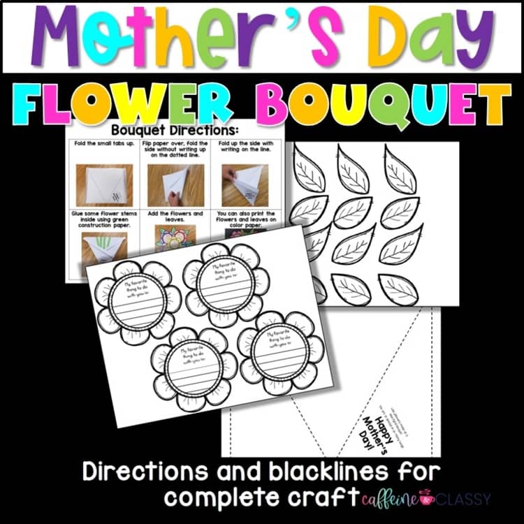 Mother's Day Flower Bouquet Craft & Writing Activity for Kids