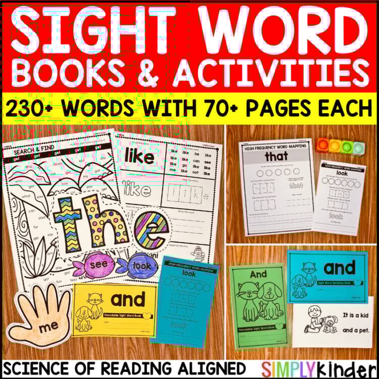 Sight Words Practice, Worksheets, Activities, Books, Kindergarten & First Grade