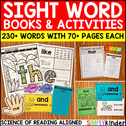 Sight Words Practice, Worksheets, Activities, Books, Kindergarten & First Grade