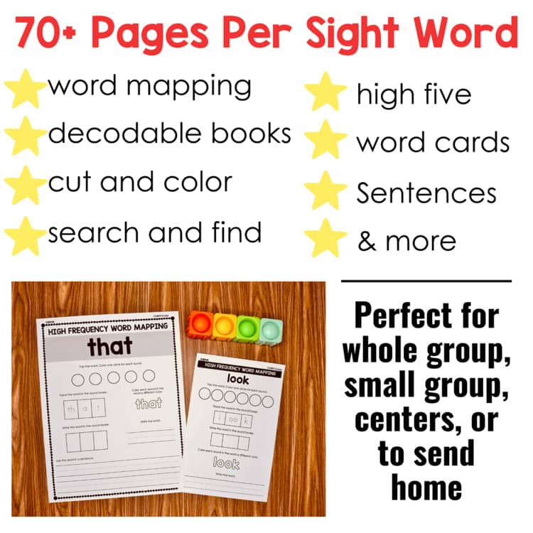 Sight Words Practice, Worksheets, Activities, Books, Kindergarten & First Grade