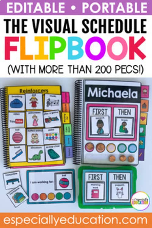 First Then Board & Visual Schedule Flipbooks (EDITABLE) for Special Education