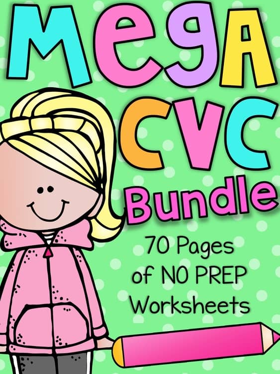 Mega CVC Worksheet Pack - Pre-K Kindergarten