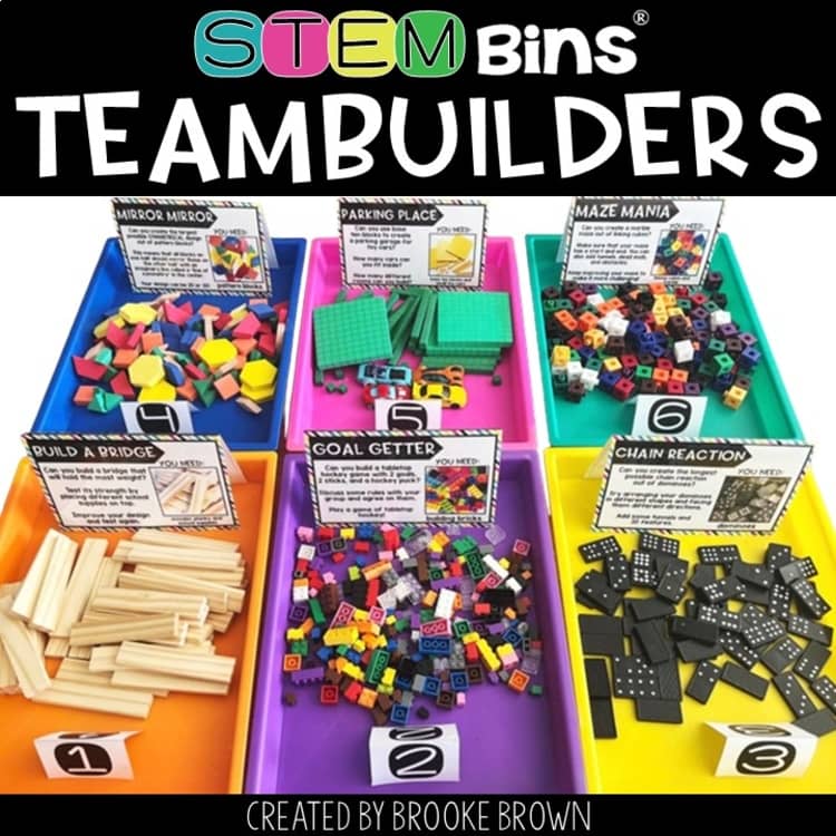 STEM Bins® Team Building Back to School STEM Activities First Day of School Week