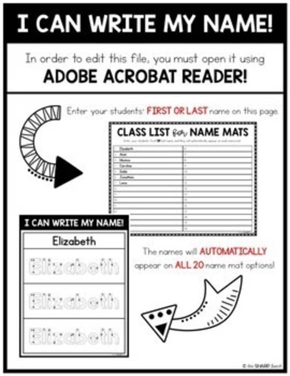 Name Tracing Editable Name Practice Mats | Name Activities & Name Writing