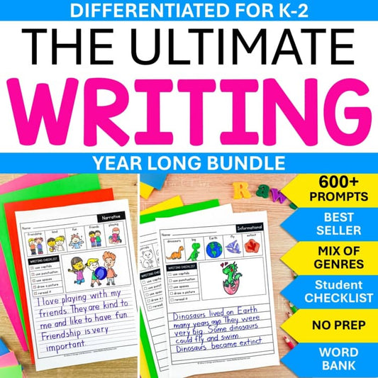 Writing Units Bundle Practice Activity Prompt Writing Paper with Picture Box