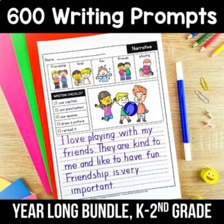 Writing Units Bundle Practice Activity Prompt Writing Paper with Picture Box