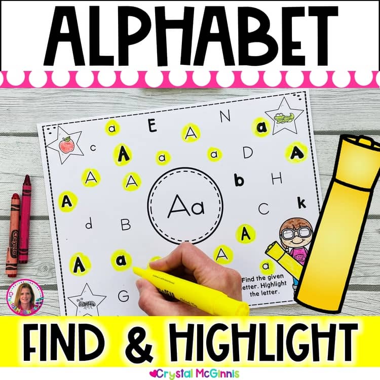 DOLLAR DEAL Alphabet Hunt - Alphabet Worksheets Letter Recognition ABC Center