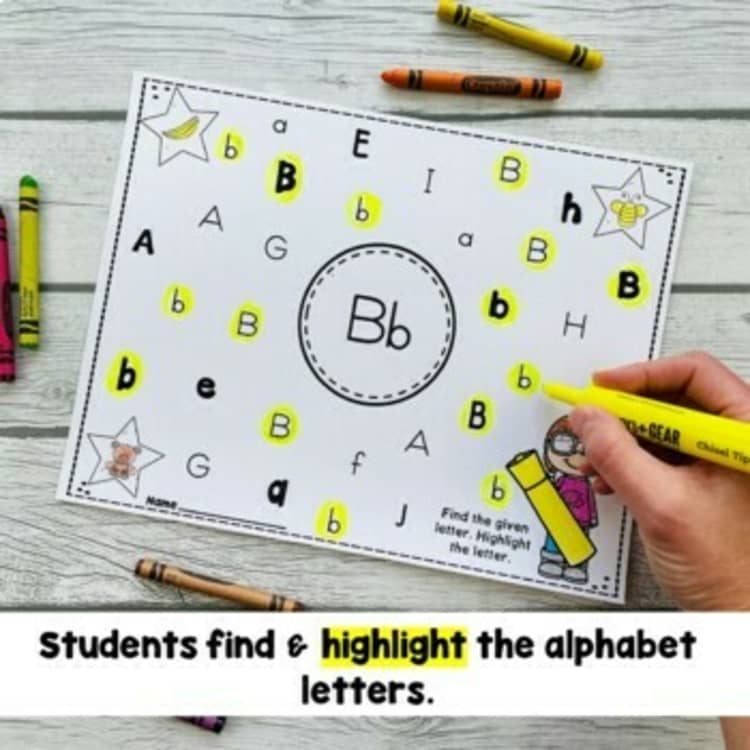 DOLLAR DEAL Alphabet Hunt - Alphabet Worksheets Letter Recognition ABC Center