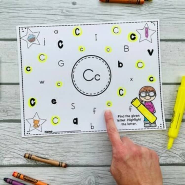 DOLLAR DEAL Alphabet Hunt - Alphabet Worksheets Letter Recognition ABC Center