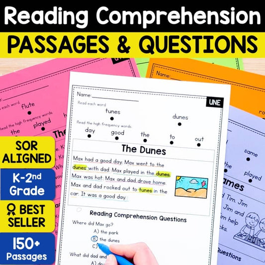 Phonics Worksheets Reading Fluency Passage with Comprehension and Question ELA