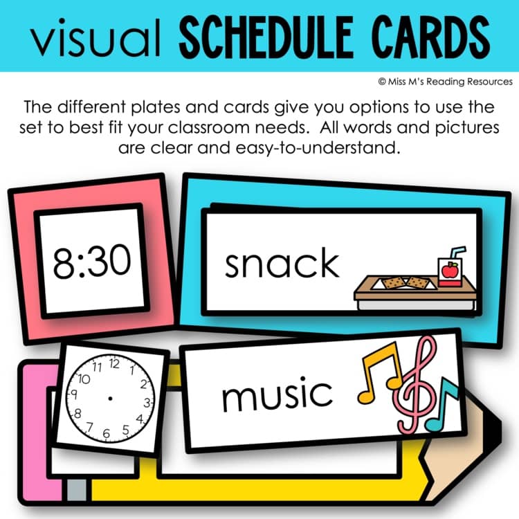 Classroom Management Visual Schedule Cards Daily Schedule Template EDITABLE Card